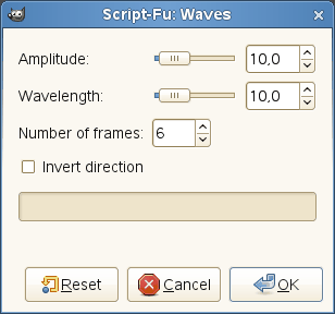 Voľby filtera Waves (Vlny)