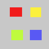Zľava doprava: pôvodný obrázok, Mode (Režim) 1, Mode (Režim) 2, Divisions (Delenie) = 4
