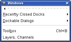 Podponuka Windows a jej oddeľovacia podponuka