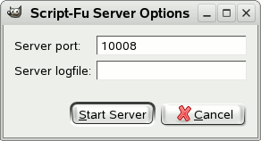 Voľby Servera Script-Fu