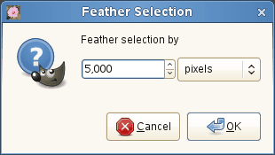 Dialóg Feather Selection (Zaoblený výber)