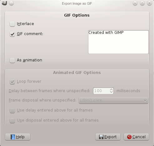 Dialóg GIF Export